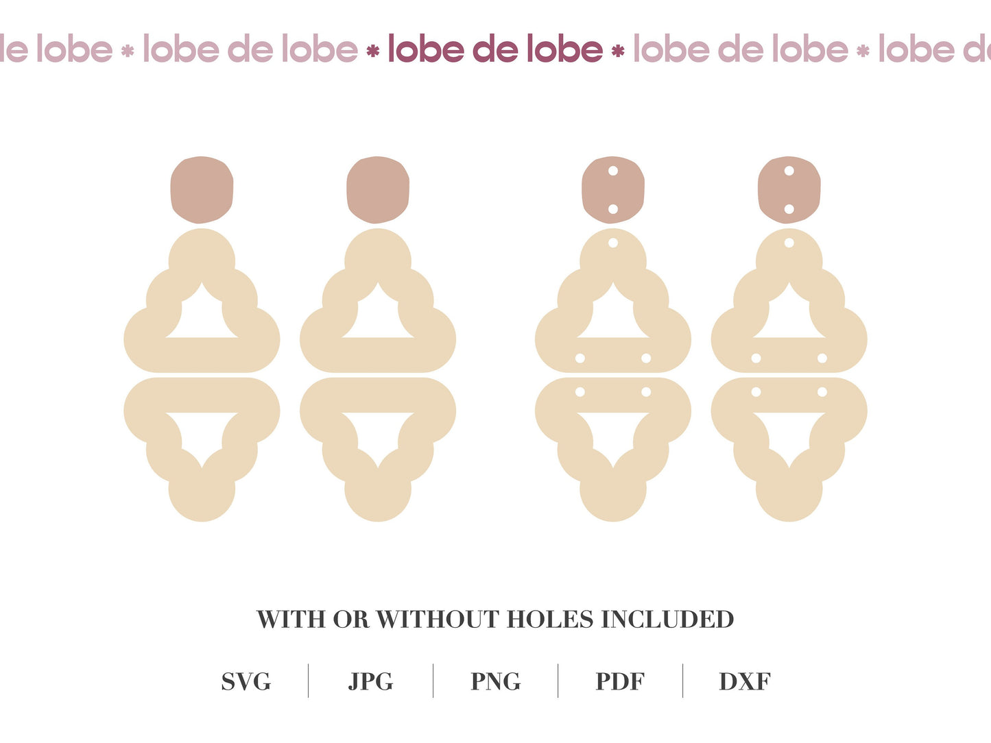 Stacked Triangle Scallop Laser Cut Earrings Digital Download