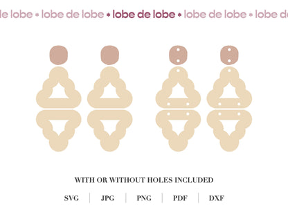 Stacked Triangle Scallop Laser Cut Earrings Digital Download