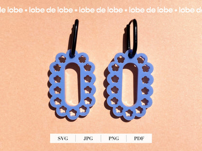 Flower Hoop Spring Boho Laser Cut Earrings Digital Download