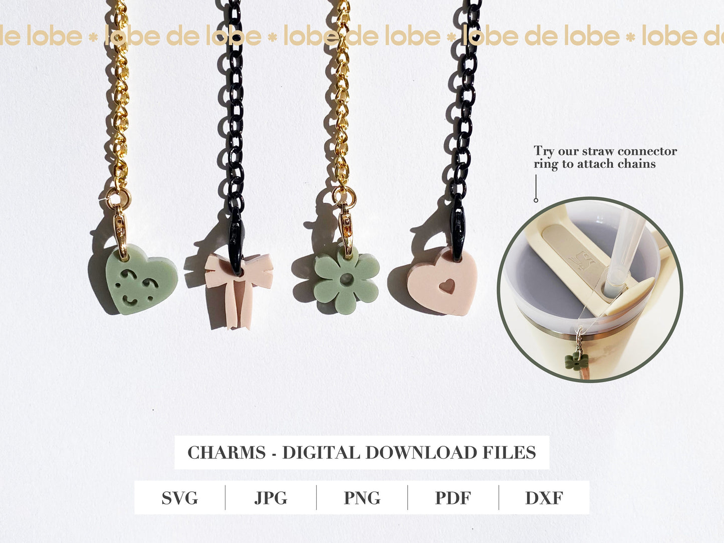 Cute Stanley Tumbler Charms Bundle Laser Cut Digital Download