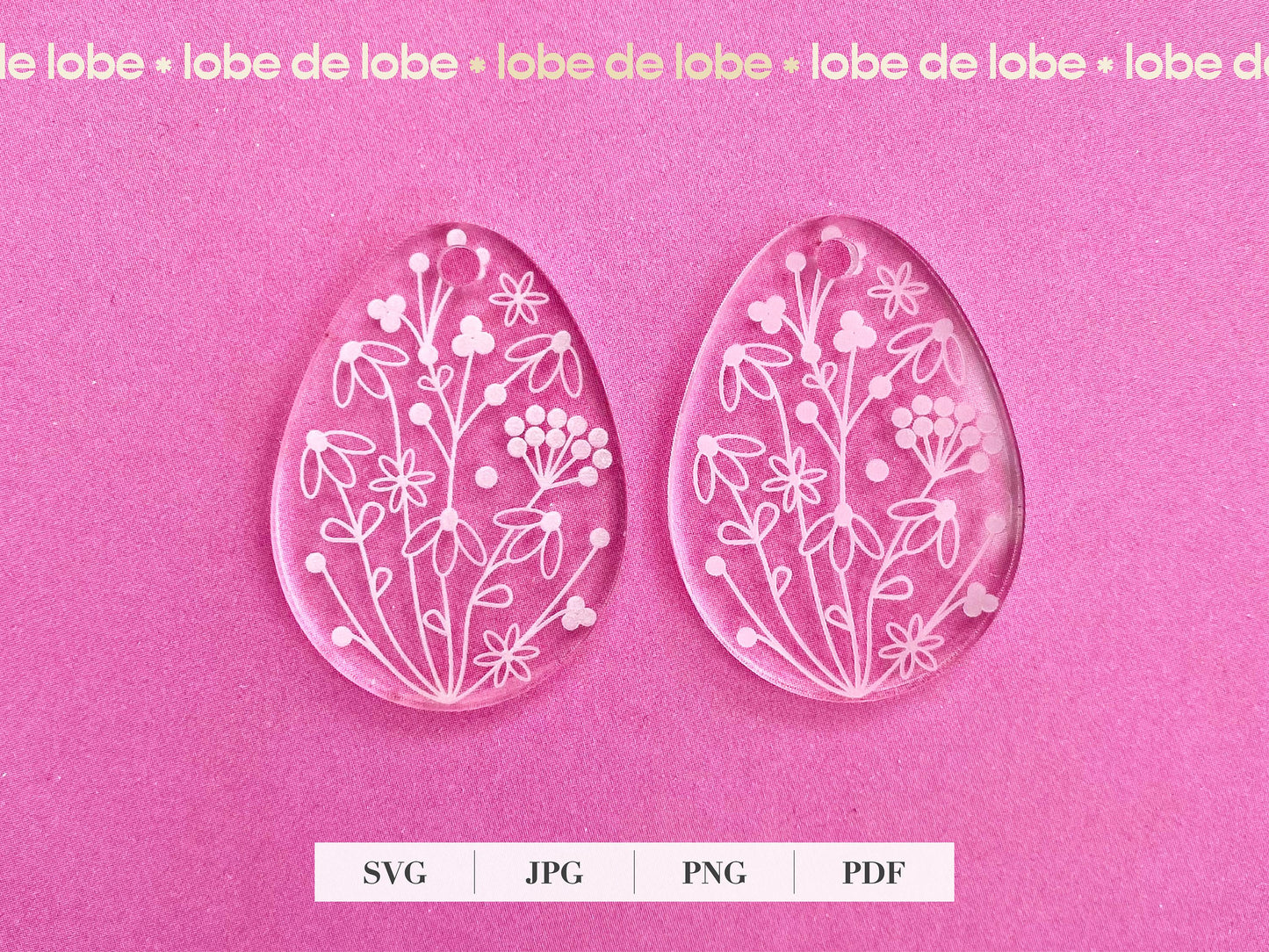 Spring Floral Easter Laser Engraved Earrings Digital Download