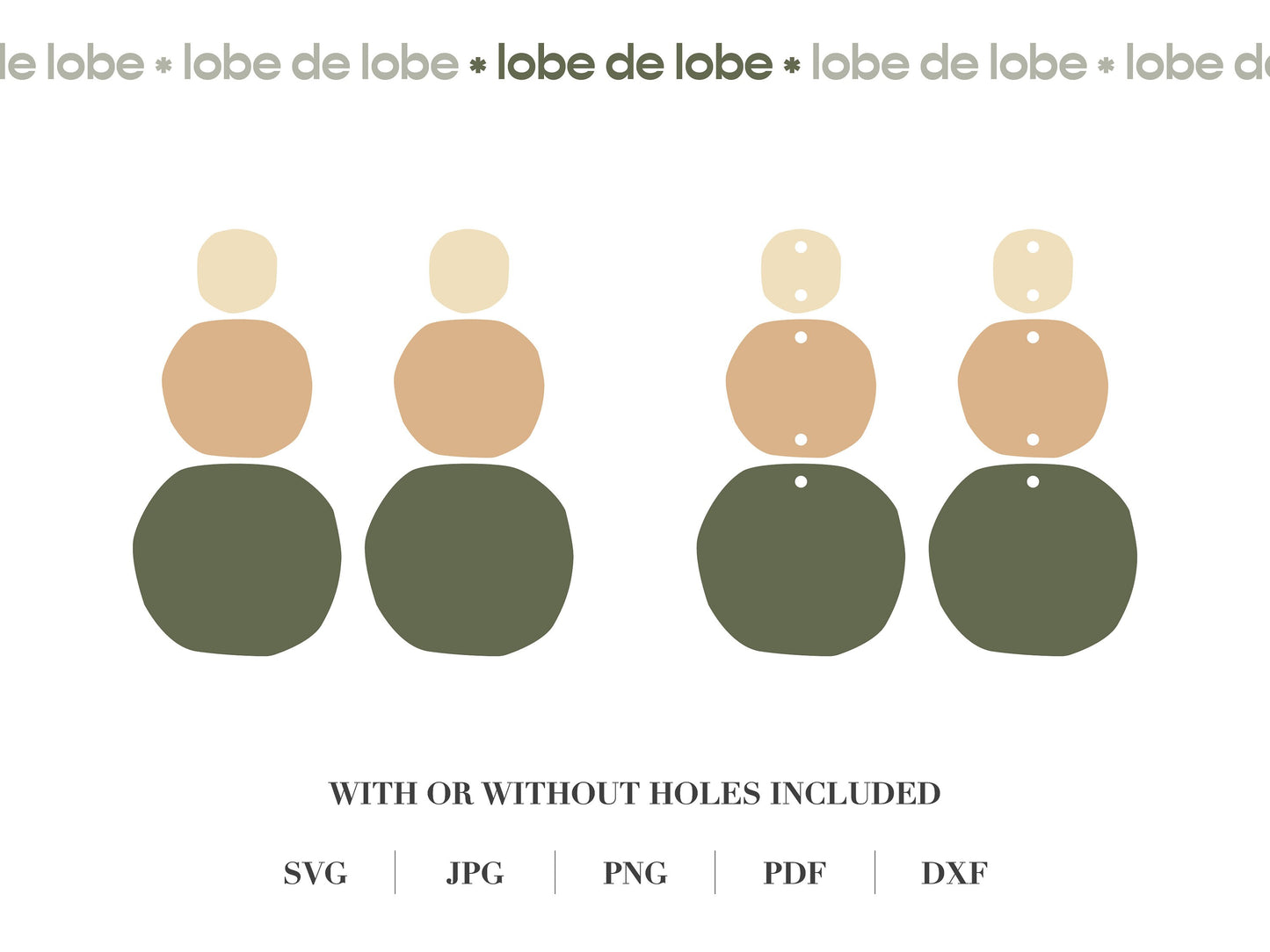 Boho Pebble Dangle Laser Cut Earrings Digital Download