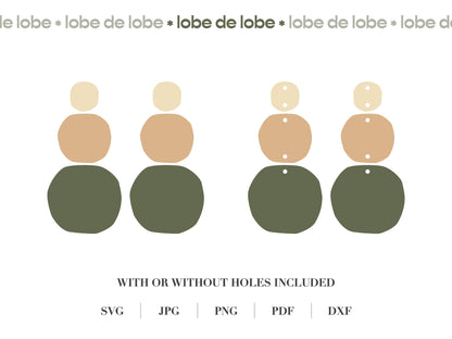 Boho Pebble Dangle Laser Cut Earrings Digital Download