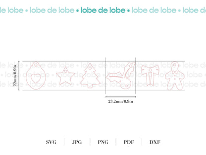 Christmas Holiday Festive Tumbler Laser Cut Charms