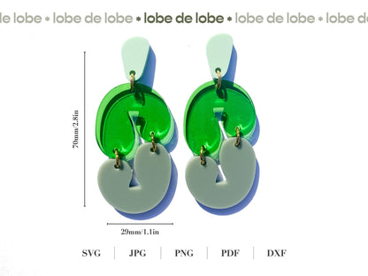 Asymmetrical Boho Bundle Laser Cut Earrings Digital Download