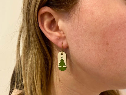 Christmas Tree Festive Holiday Laser Cut Earrings Digital Download