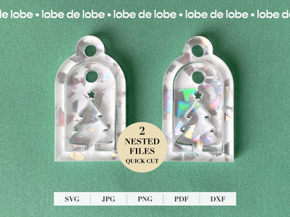Christmas Tree Holiday Earrings Bundle Laser Cut SVG File