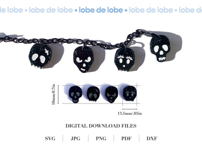 Halloween Sugar Skull Laser Engraved Tumbler Charms Digital Download