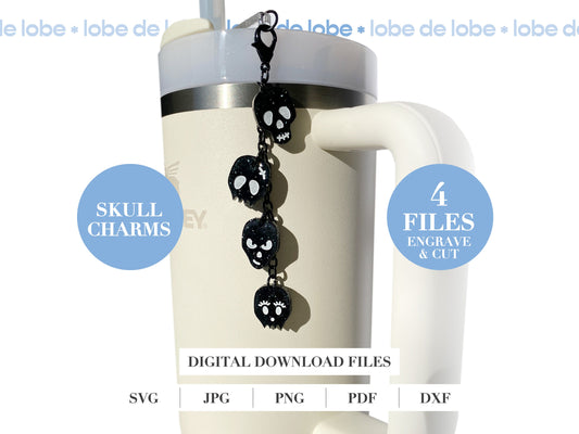 Halloween Sugar Skull Laser Engraved Tumbler Charms Digital Download