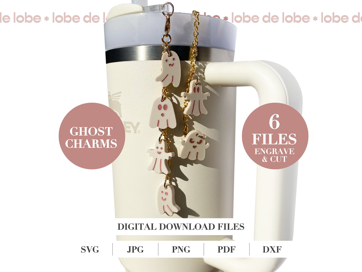 Halloween Ghost Tumbler Laser Engraved Charms Digital Download