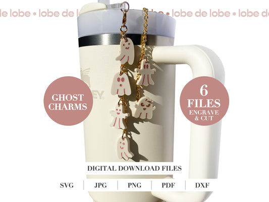 Halloween Ghost Tumbler Laser Engraved Charms Digital Download