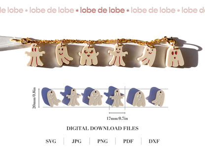 Halloween Ghost Tumbler Laser Engraved Charms Digital Download