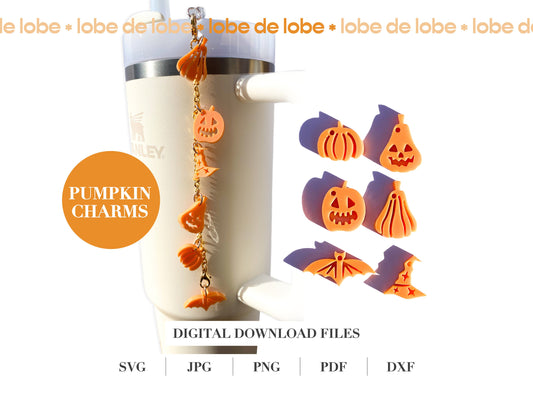 Halloween Fall Pumpkin Tumbler Laser Cut Charms Digital Download