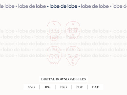 Sugar Skull Halloween Laser Cut Tumbler Charms Digital Download