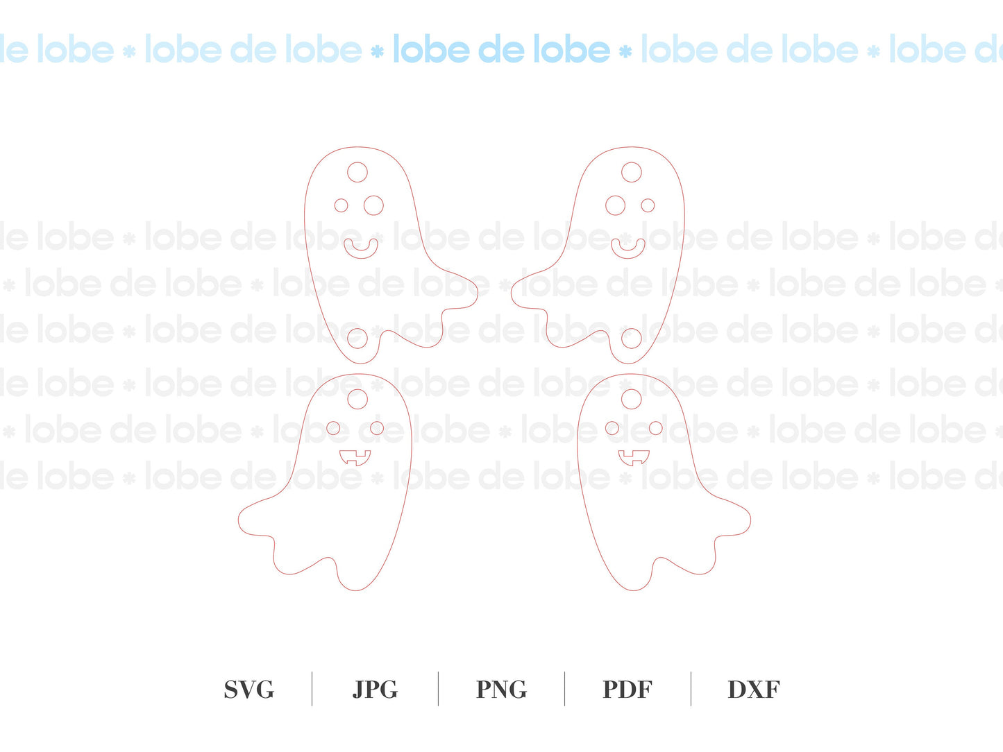 Cute Ghost Halloween Dangle Laser Cut Earrings Digital Download