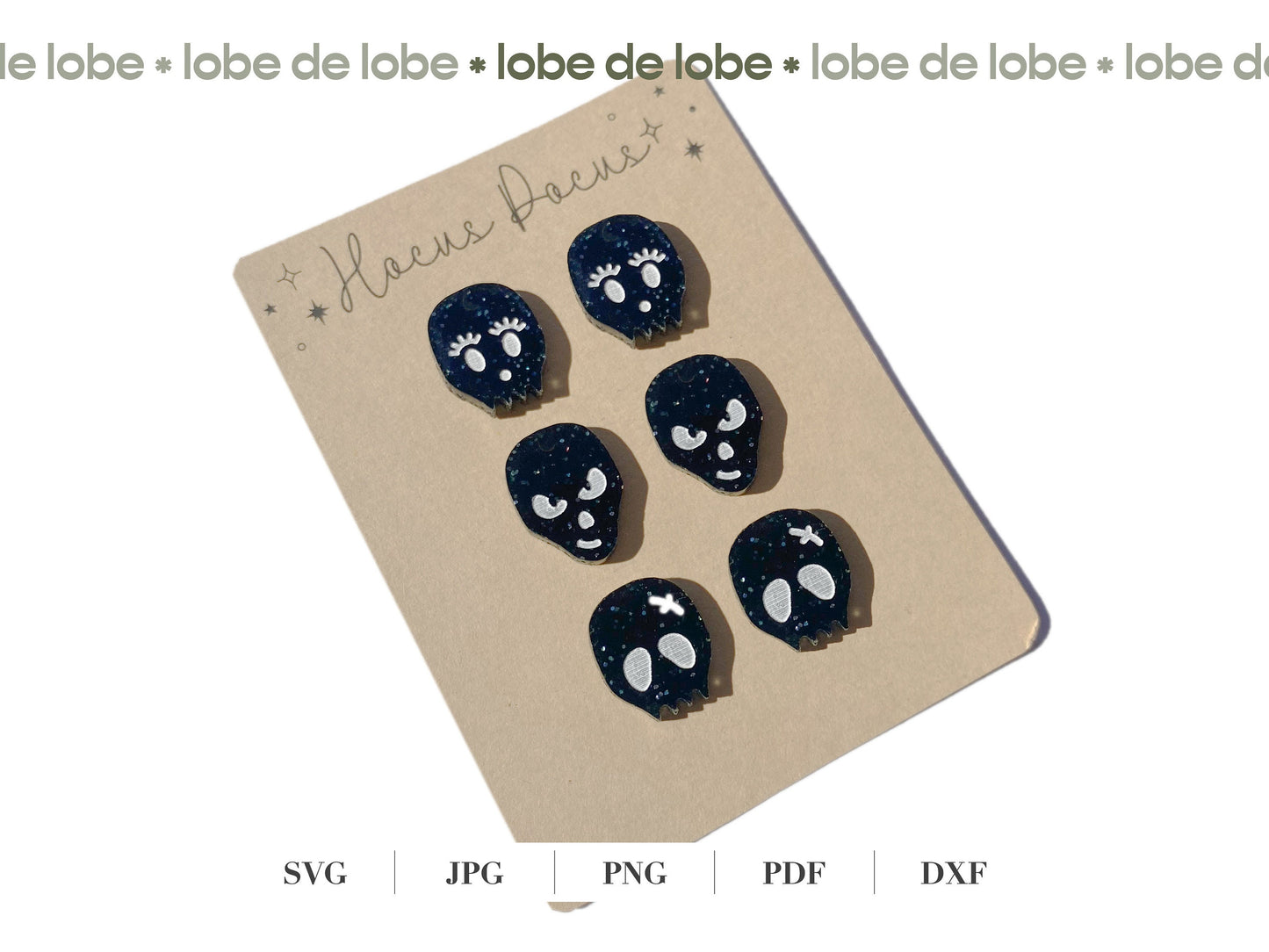 Halloween Skull Stud Bundle Laser Engraved Earrings Digital Download