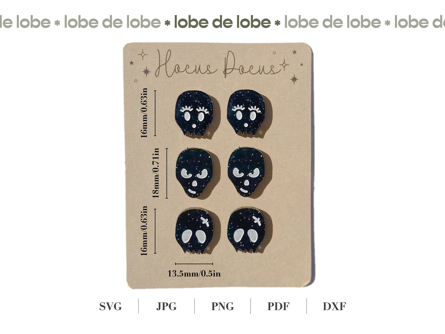 Halloween Skull Stud Bundle Laser Engraved Earrings Digital Download