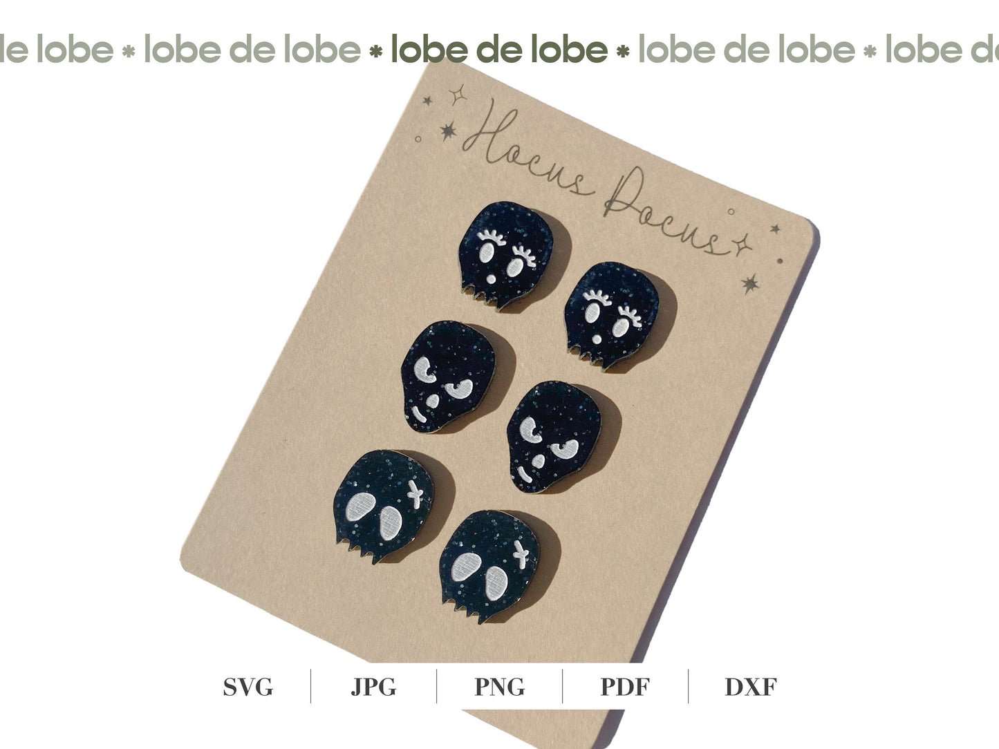 Halloween Skull Stud Bundle Laser Engraved Earrings Digital Download