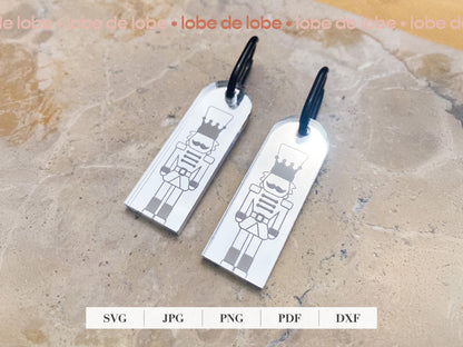 Christmas Holiday Nutcracker Laser Engraved Earrings Digital Download