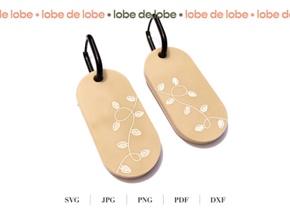 Holiday String Lights Laser Engraved Earrings Digital Download