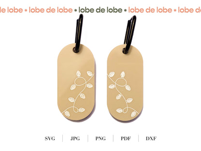 Holiday String Lights Laser Engraved Earrings Digital Download