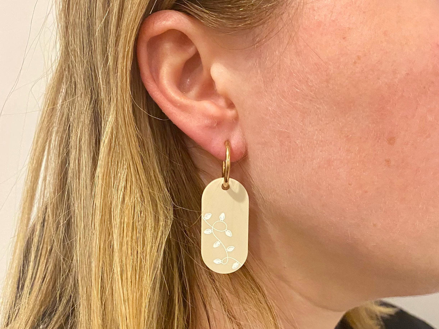 Holiday String Lights Laser Engraved Earrings Digital Download