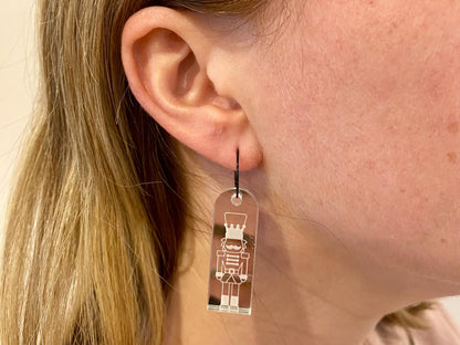 Christmas Holiday Nutcracker Laser Engraved Earrings Digital Download