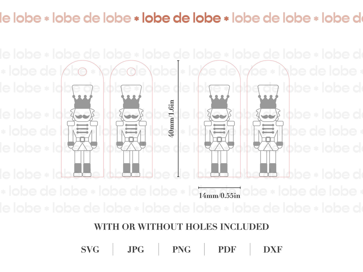 Christmas Holiday Nutcracker Laser Engraved Earrings Digital Download
