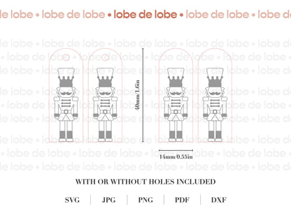 Christmas Holiday Nutcracker Laser Engraved Earrings Digital Download