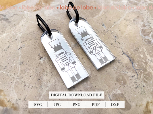 Christmas Holiday Nutcracker Laser Engraved Earrings Digital Download