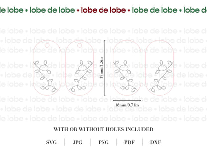 Lightbulb Christmas Laser Engraved Earrings Digital Download