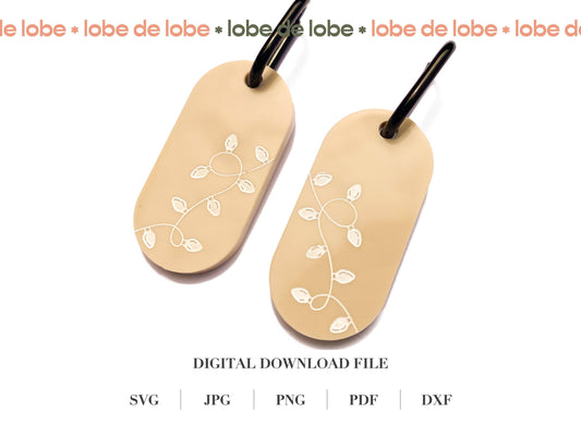 Holiday String Lights Laser Engraved Earrings Digital Download