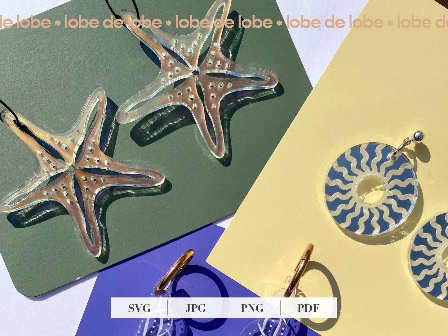 Summer Starfish Laser Cut Earrings Digital Download