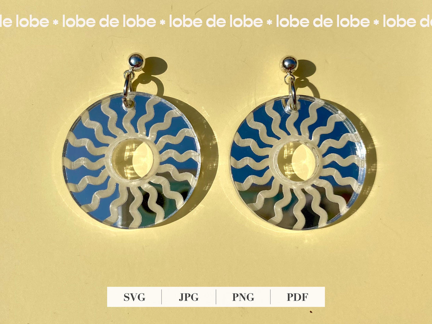 Grecian Sun Laser Engraved Earrings Digital Download