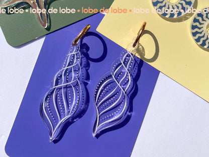 Spiral Seashell Laser Engraved Earrings Digital Download