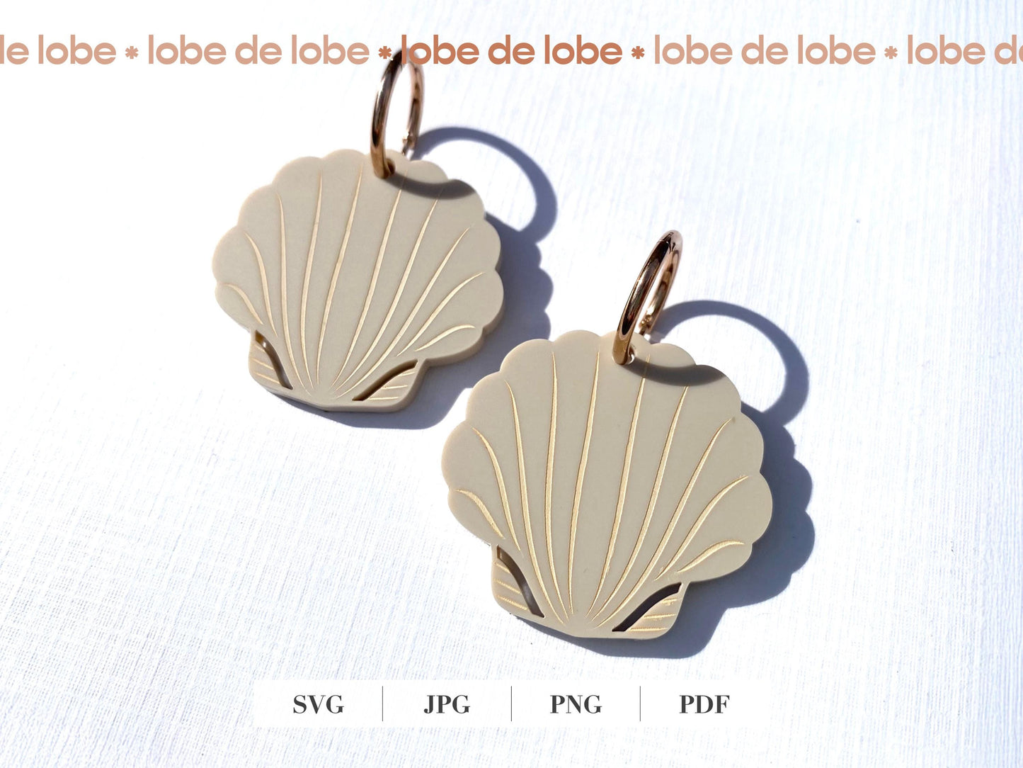 Clam Shell Coastal Laser Engraved Earrings Digital Download