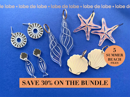 Clam Shell Coastal Laser Engraved Earrings Digital Download