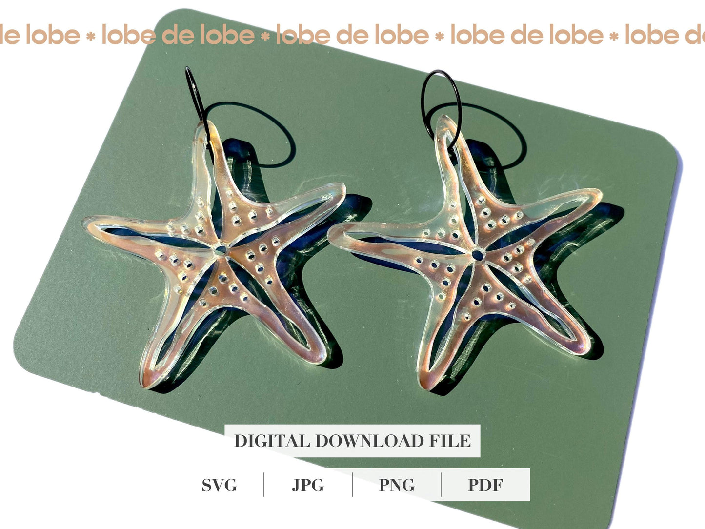 Summer Starfish Laser Cut Earrings Digital Download