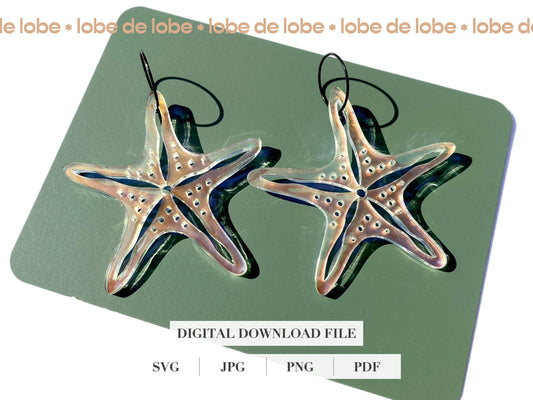 Summer Starfish Laser Cut Earrings Digital Download