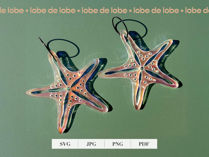 Summer Starfish Laser Cut Earrings Digital Download