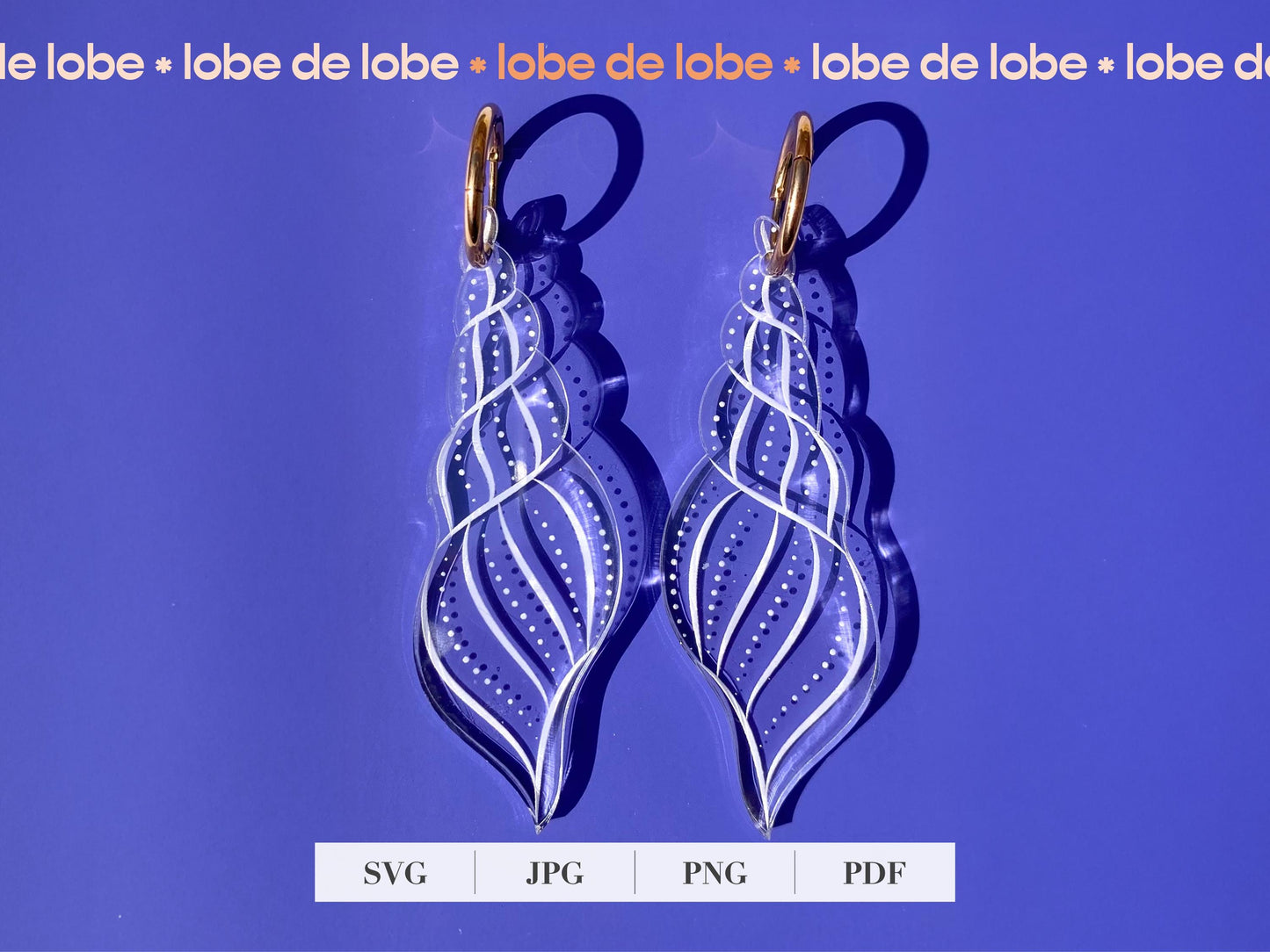 Spiral Seashell Laser Engraved Earrings Digital Download