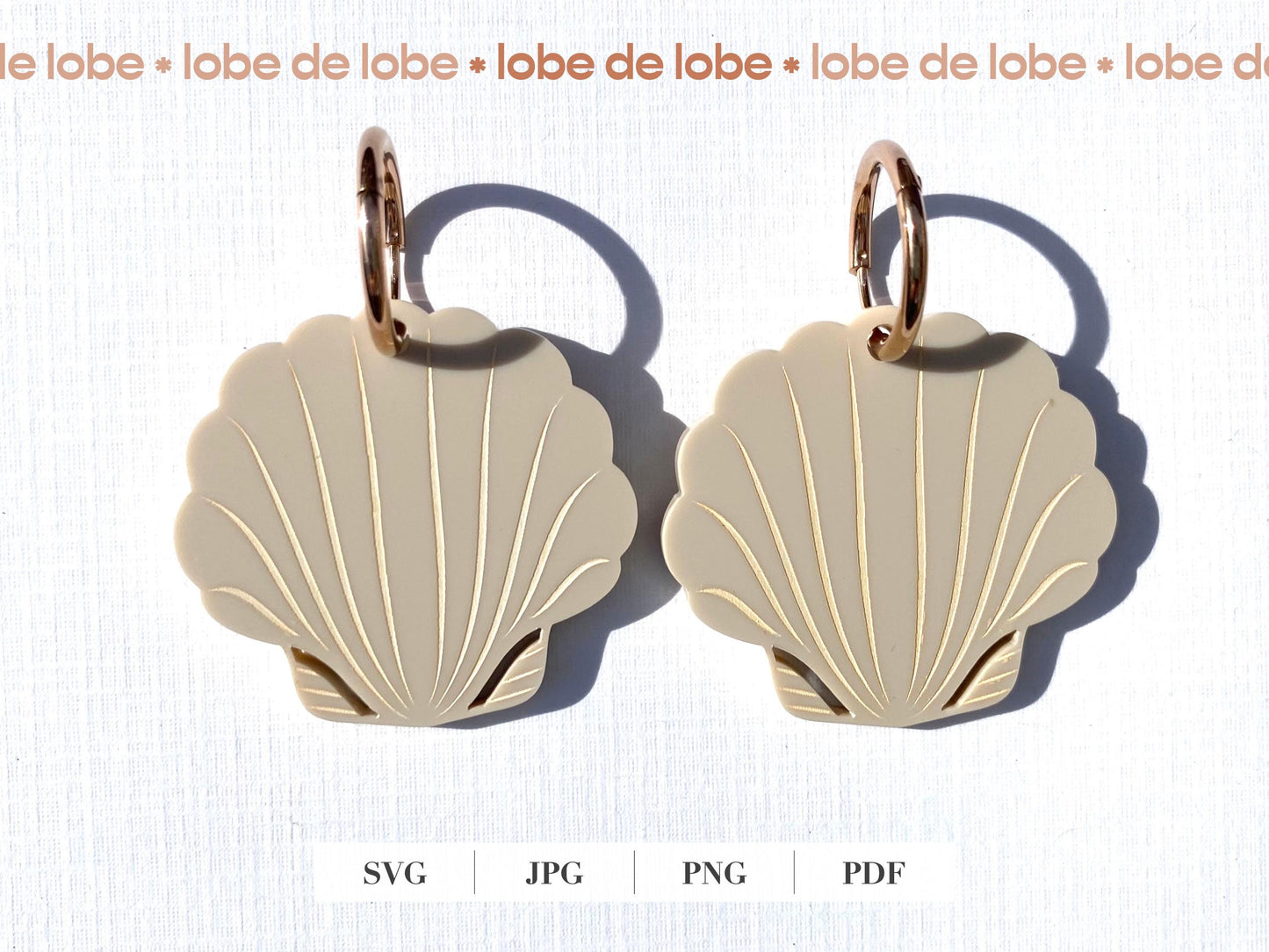 Clam Shell Coastal Laser Engraved Earrings Digital Download
