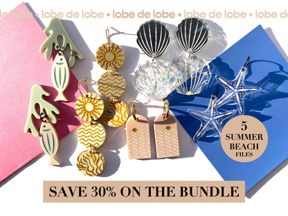 Starfish Summer Beach Laser Engraved Earrings Digital Download