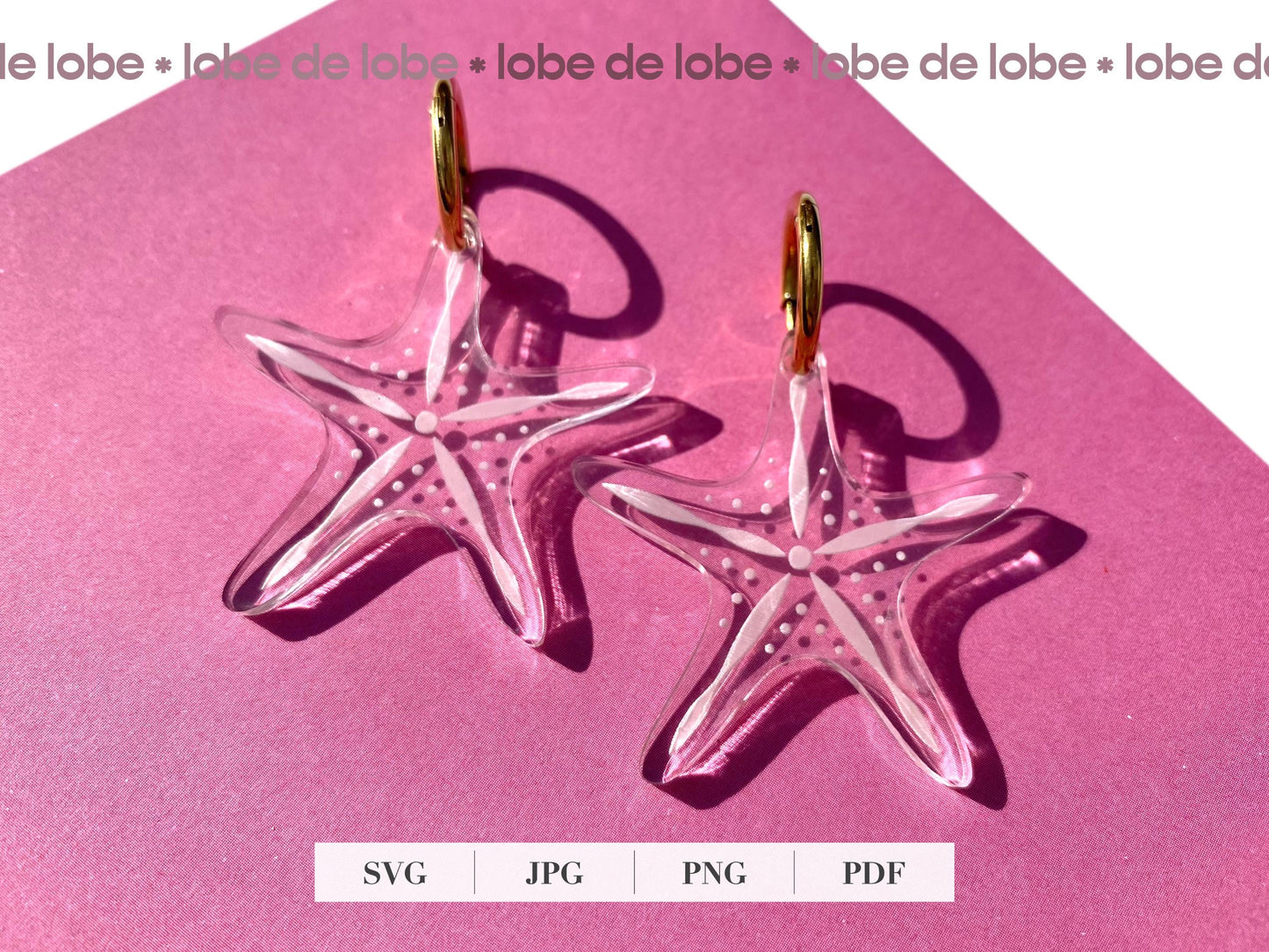 Starfish Summer Beach Laser Engraved Earrings Digital Download
