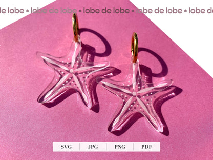 Starfish Summer Beach Laser Engraved Earrings Digital Download