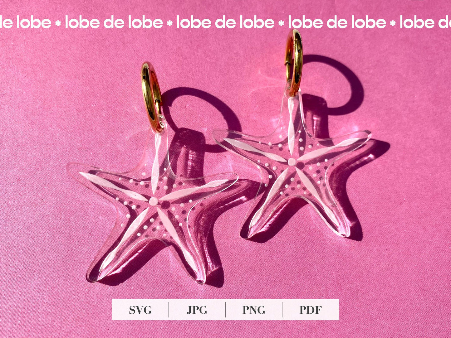 Starfish Summer Beach Laser Engraved Earrings Digital Download