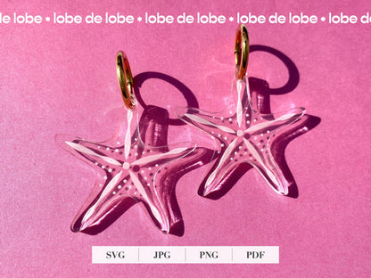 Starfish Summer Beach Laser Engraved Earrings Digital Download
