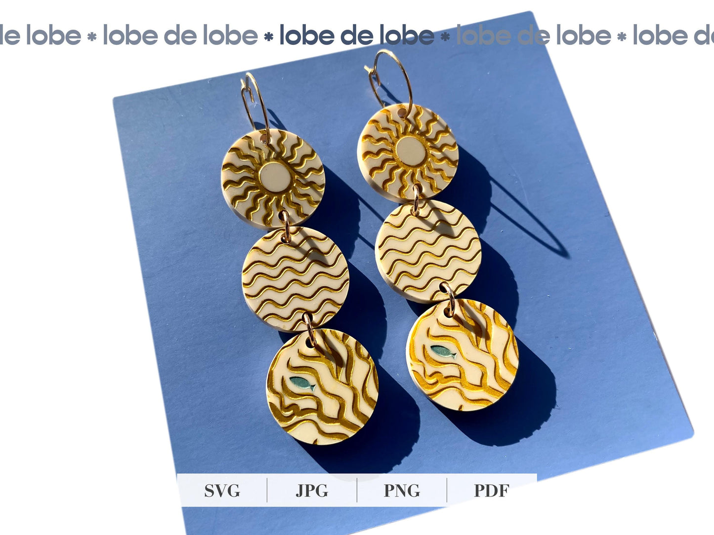 Summer Beach Ocean Bundle Laser Engraved Earrings Digital Download